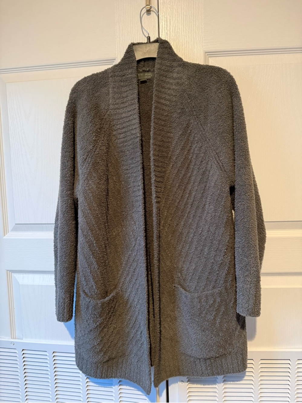 Barefoot Dreams Cozy Chic Directional Ribbed Cardigan Olive Branch Green Large